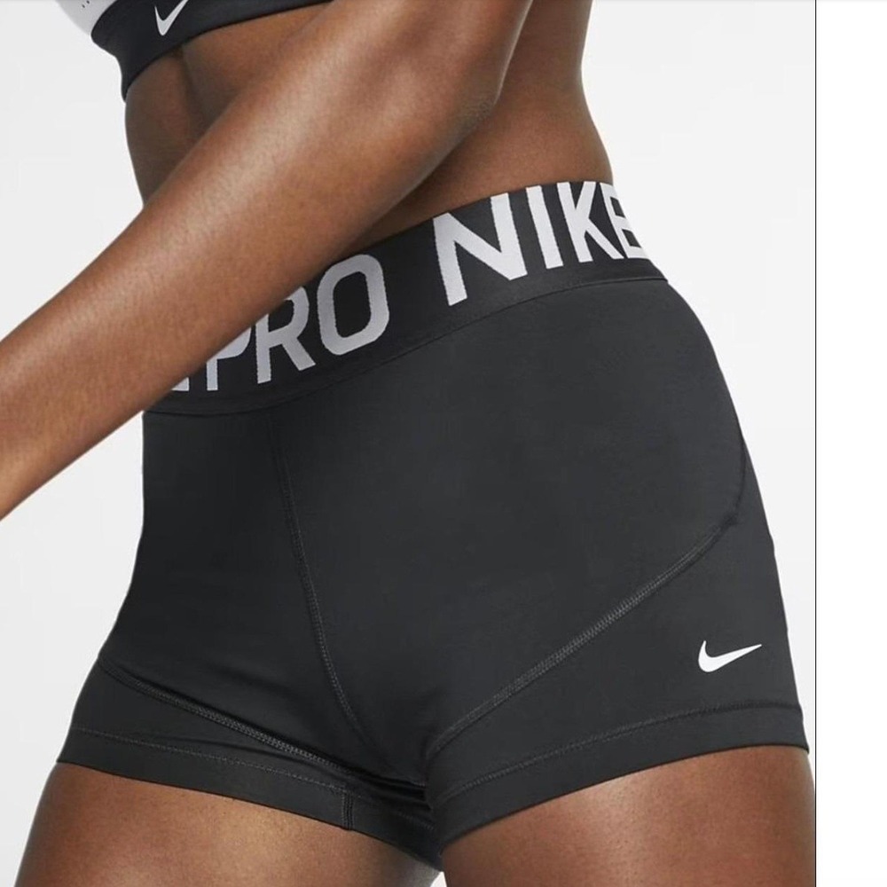 Nike Pro Shorts Womens L Black Compression Athletic Gym Workout Training EUC